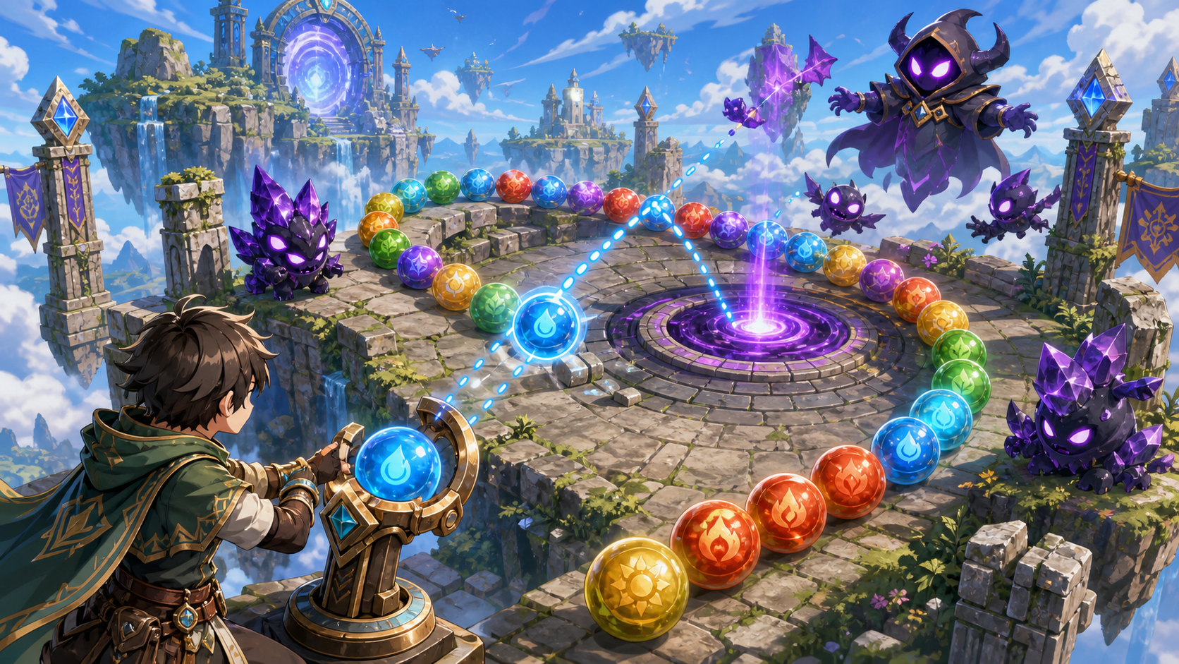 Marblebound น่าเล่นไหม ภาพประกอบเกมเพลย์ดีดลูกแก้วผจญภัย
