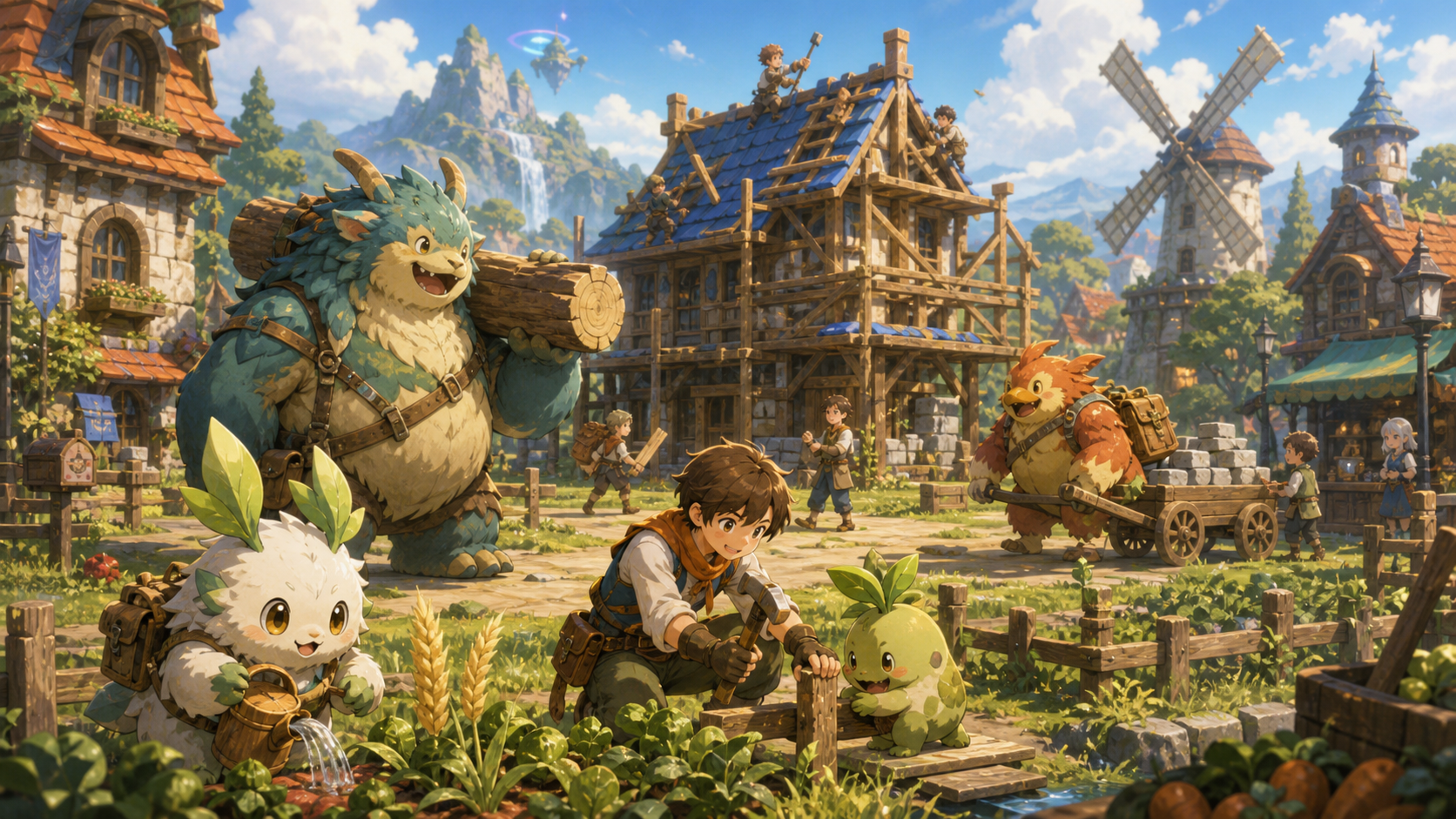 Monster Fantasy ต่างจาก Monster Hunter ภาพประกอบระบบหมู่บ้านและ Life Sim