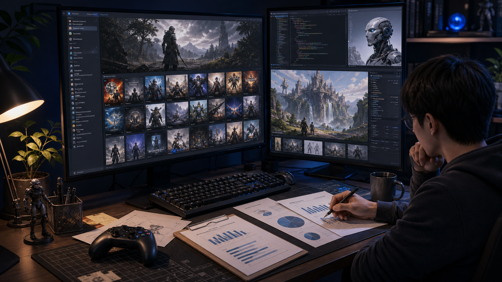 AI ในเกม ภาพประกอบการใช้ AI ในการพัฒนาเกมบน PC