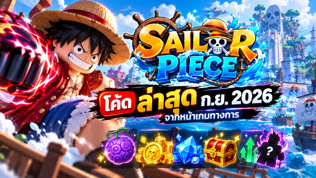 โค้ด Sailor Piece ล่าสุด ก.ย. 2026 จากหน้าเกมทางการ